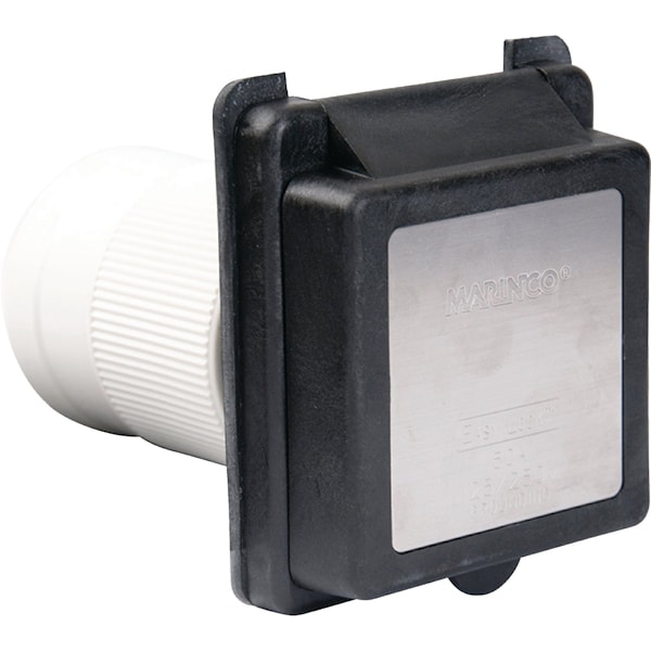 Parkpower By Marinco Park Power 6353ELRVBLK Power Inlet, 50A Black w/SS Trim 6353ELRVBLK - main